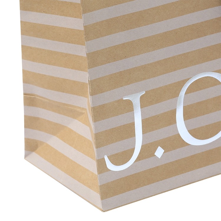 250gsm Brown Paper Shopping Bags , Commercial Paper Bags Clear Crease