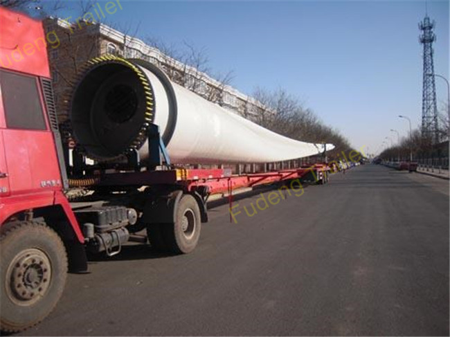 43 - 56 Meters Extendable Lowboy Trailer For Hydraulic Steering Wind Blade Carry