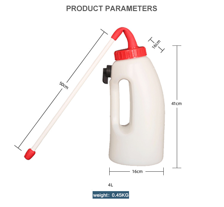 4000ml Plastic Calf Drencher Syringe With Adjustable Dosage And 50 Cm Tube