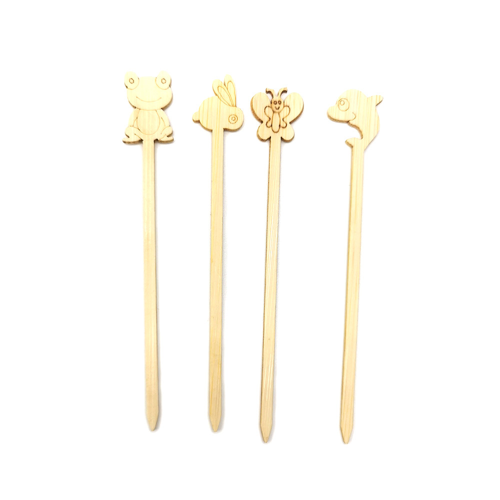 Customized Disposable Sandwich Bamboo Food Picks For Olive