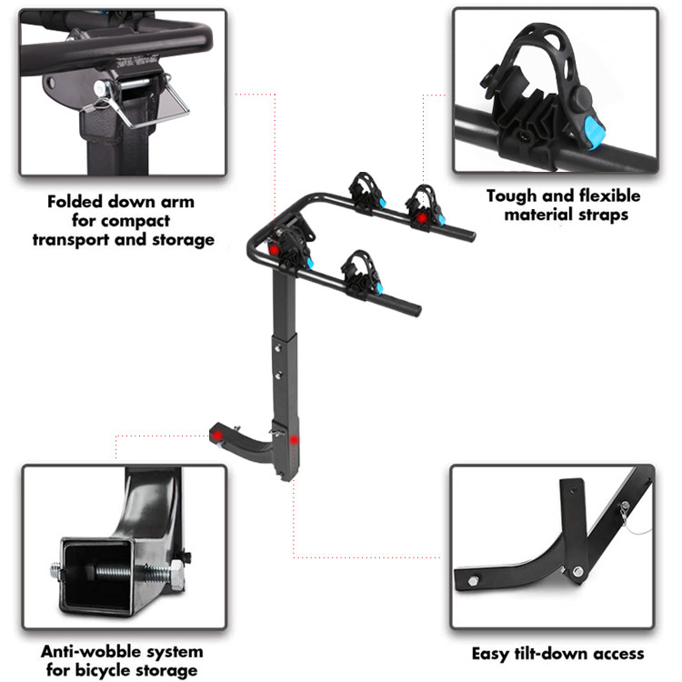 Steel Exterior car bicycle rack carrier Hitch Rack Car Bike Rack For SUV