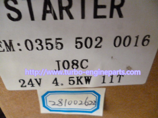 JO8C Perkins Diesel Engine Starter Motor Bosch Starter Motor 03555020016