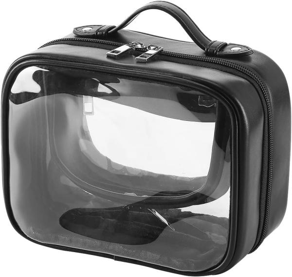 Multifunctional Transparent Double Travel Cosmetic Bag Case Waterproof Open