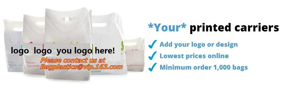 Custom logo HDPE / LDPE patch handle die cut plastic shopping bag for carrying bread,Die Cut Handle Shopping Bag bagease