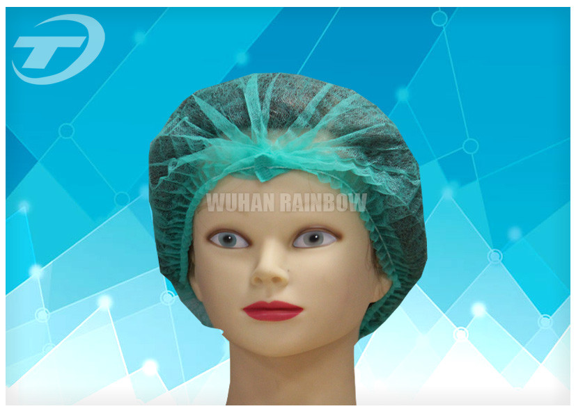 PP Economic NonWoven Disposable Mob Cap / Hair Net Single Or Double Elastic