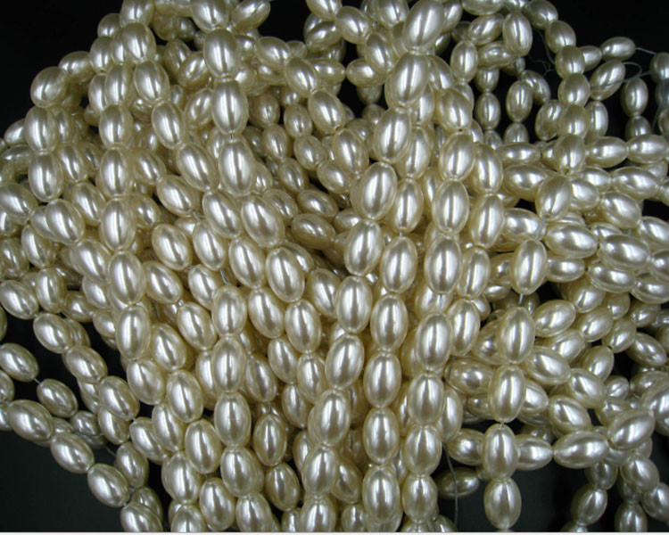 DIY Handmade Whtie Color 8mm x 12mm Oval ABS Plastic Pearls Loose Beads