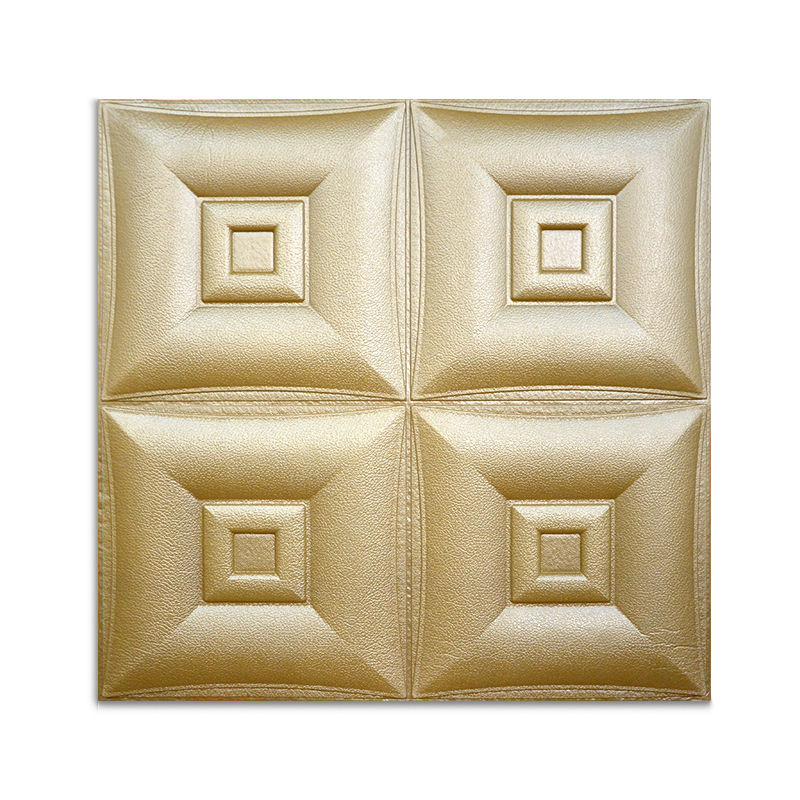 Soft Packages Design 3D Foam Wallpaper Gold Wall Paper DIY Self-Adhesive Wall Stickers Wall Panels 10mm Thickness