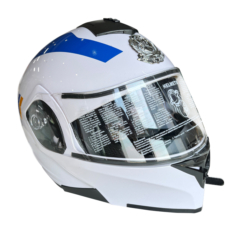White ABS Motorcycle Riding Helmet with Full Face PC Shield Customizable