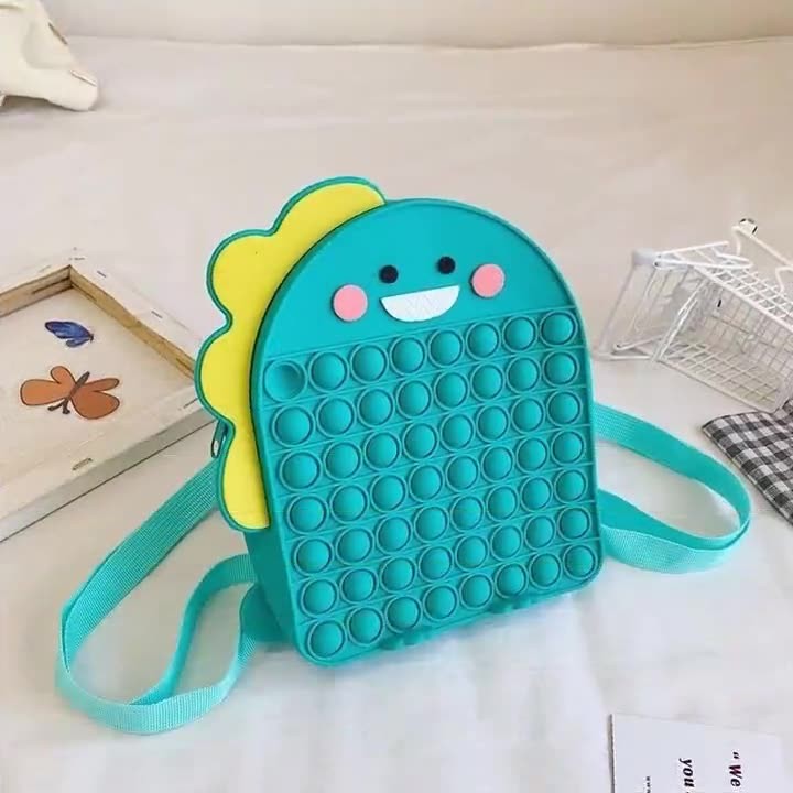 Dinosau Soft Silicone Pencil Case For Stationery And Makeup Items Backpack Bag Silicone SchooL Crossbody Shoulder Bag