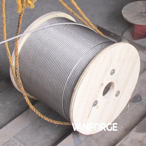 7x19 Construction Stainless Steel Wire Rope Pressure Resistance Extremely
