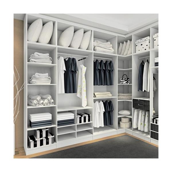 Bedroom Furniture Modern Small L Shape Walk in Closet Wardrobe for Bedroom