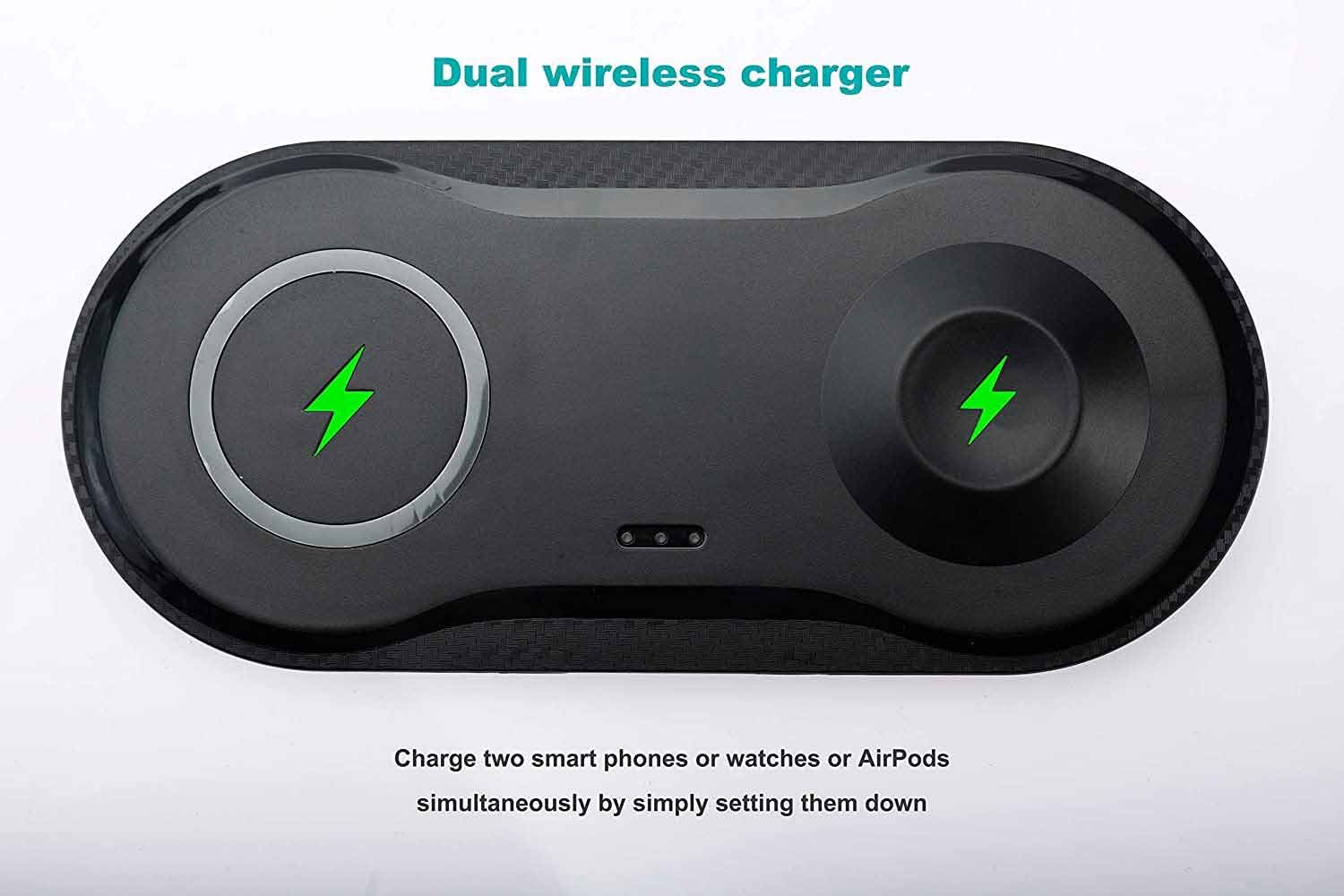 5W 7.5W 10W OVP OCP Dual Wireless Charging Pad Portable 2 In 1