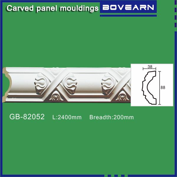 Polyurethane Carved wall mouldings/ chair rails/ white primed color customized