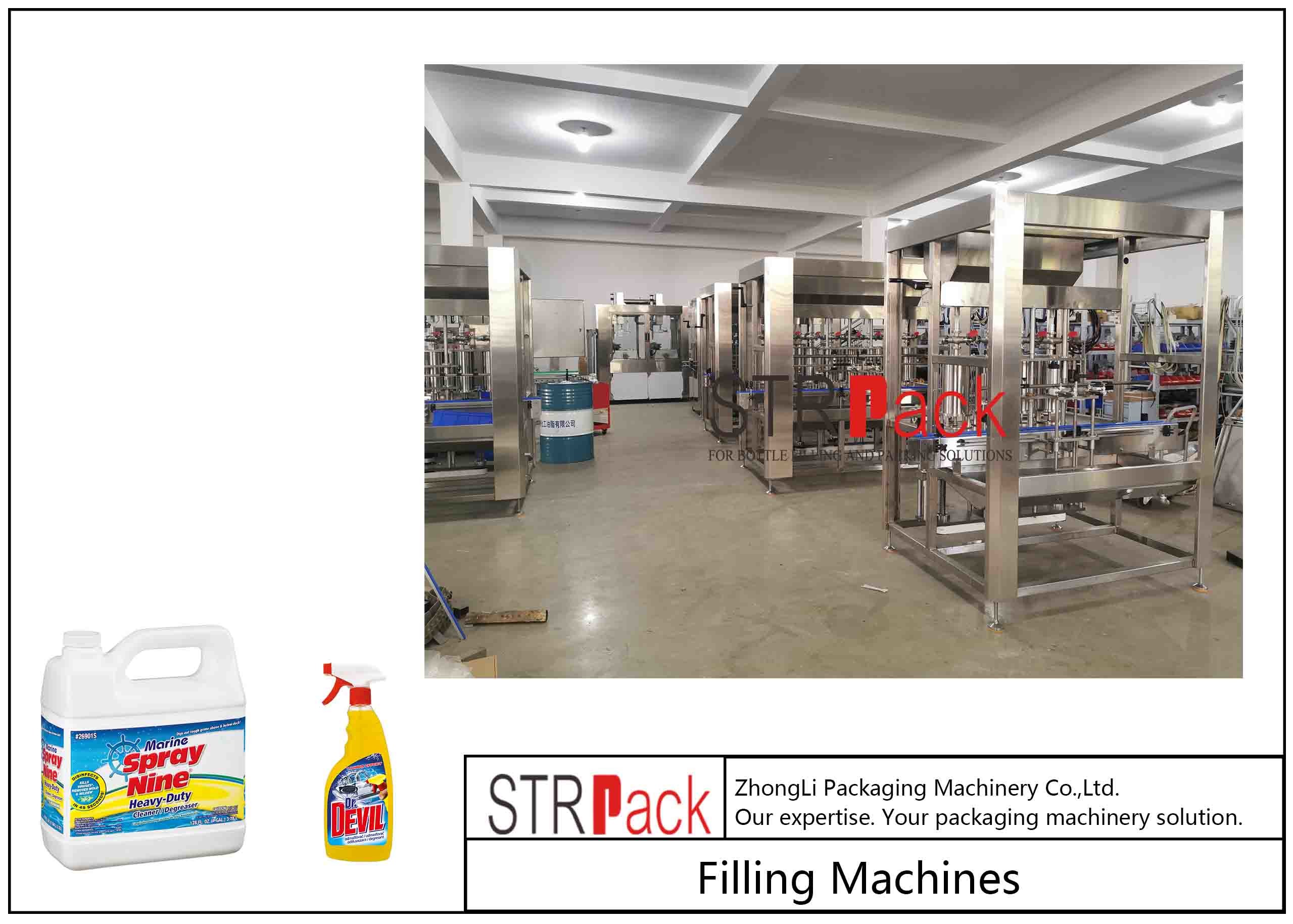 Stainless Steel Automatic Detergent Bleach Toilet Cleaner Bottle Filling Machine Anti Corrosive