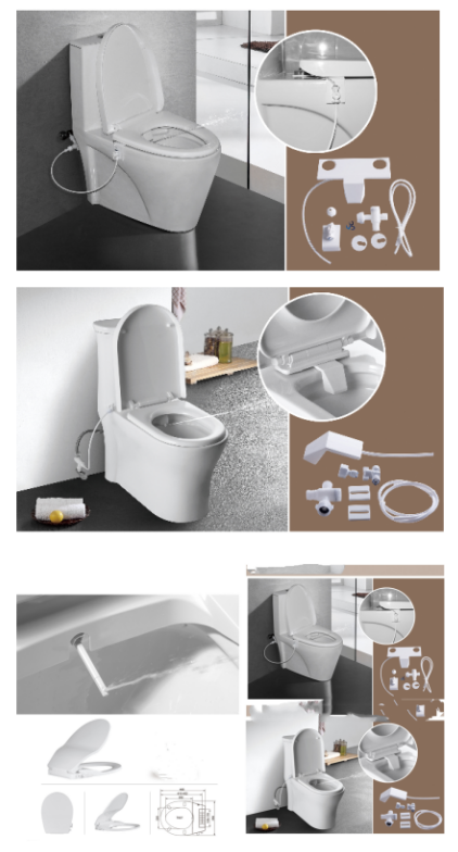 Non Electric Manual Bidet PP Toilet Cover White Modern Design Style With Dual Nozzles