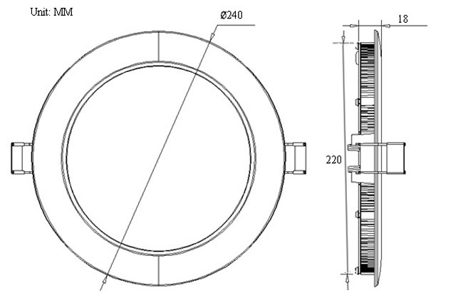 High Performance Round LED Panel Light For Hospitals General Lighting 18W