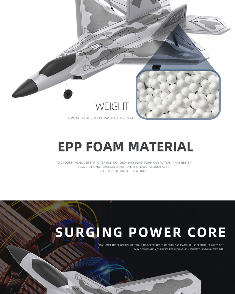 F22 Rtf Epp Foam Jet Airplane Remote Control Rc Fighter Plane Toy Age Range 8 to 13 Years Control distance About 200 meters