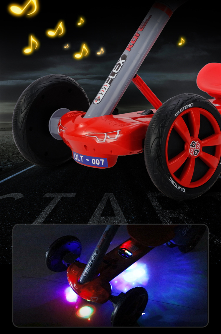 Battery-Powered Children's Electric Go-Kart with Music and Lights Carbon Fiber Design