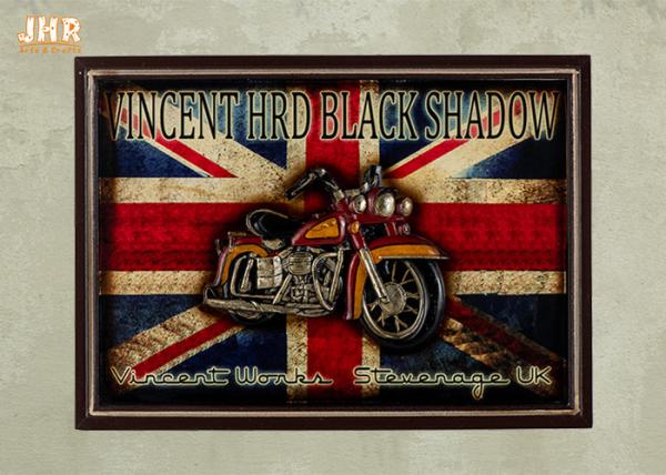 Wood Wall Signs Antique Wooden Wall Plaques Decorative Motorcycle Pub Sign Red