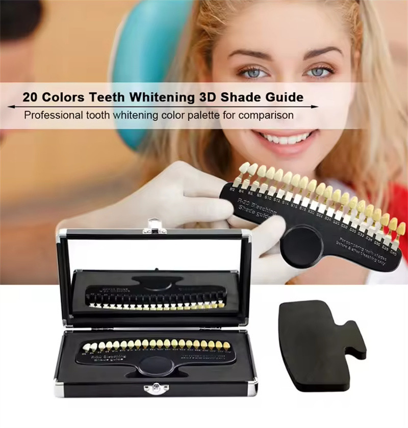 Handheld 3D Teeth Whitening Shade Guide 20 Colors Dental Bleaching