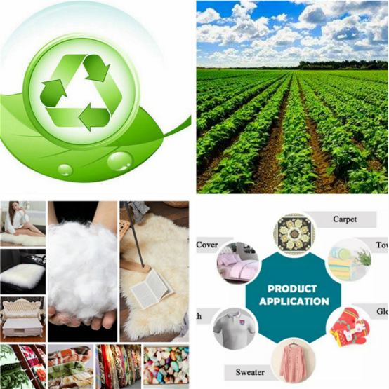 100% Recycled GRS Certificate Nylon 6 Fiber 8Dx88mm Raw White Environmentally Friendly