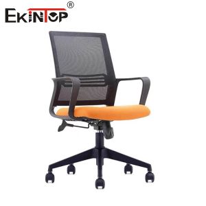 Mid Back Mesh Office Chair With Sponge Seat Cushion Synchronized Mechanism