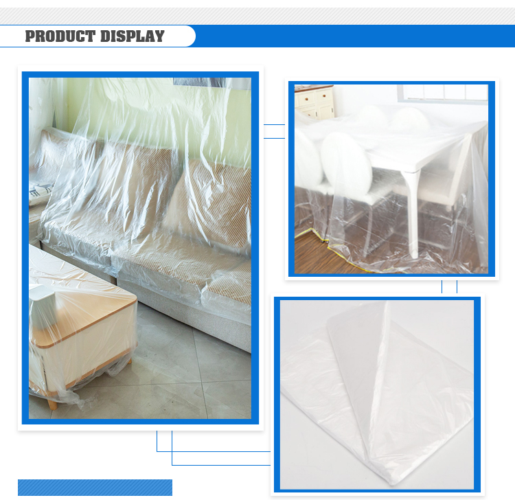 Portable Transparent Chair Furniture Sofa Dust Cover with Green and Customized Logo