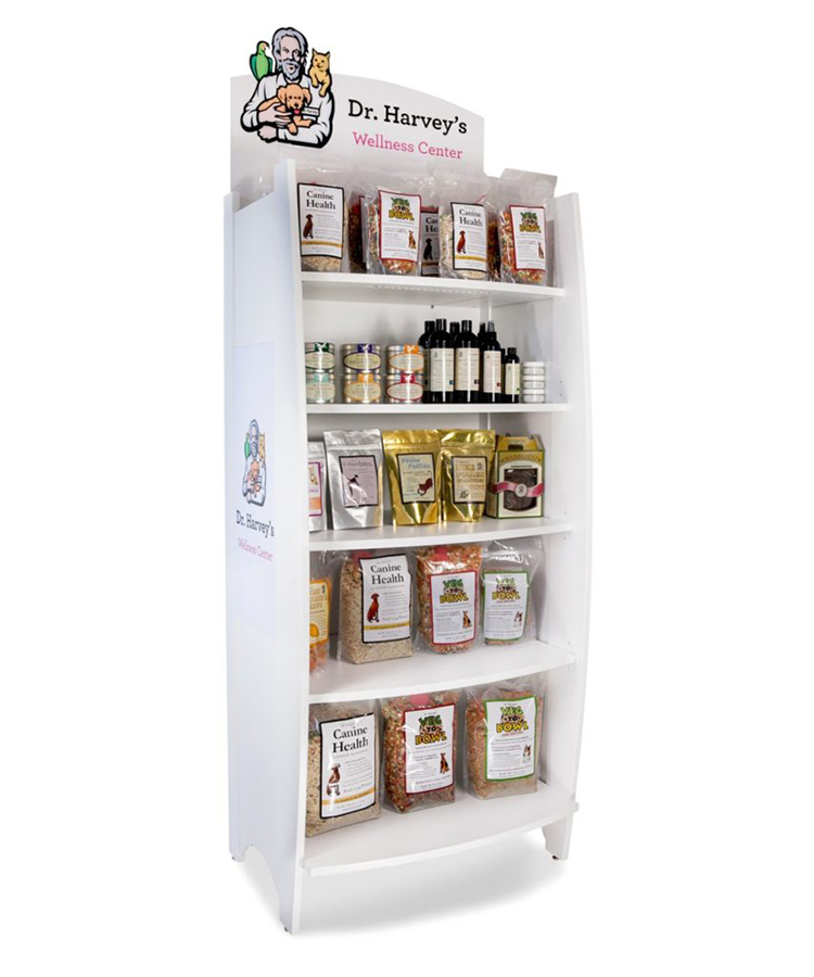 Wooden Free Standing Dried Fruit Snack Display Stand for Shop