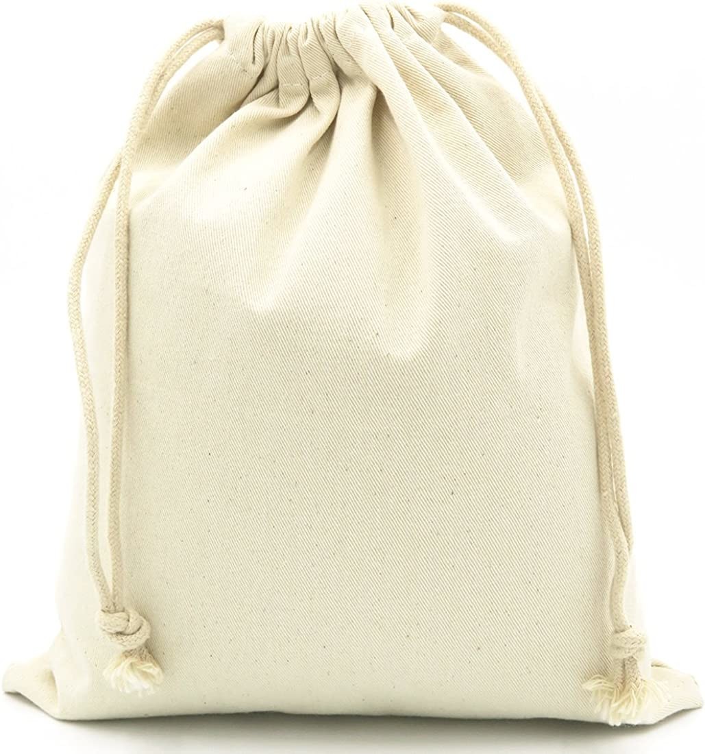 Lightweight durable Small Cotton Canvas Muslin Drawstring Bag Bags