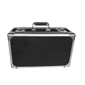 Black Aluminum Hard Case With Foam Insert Lockable Moistureproof For Transport