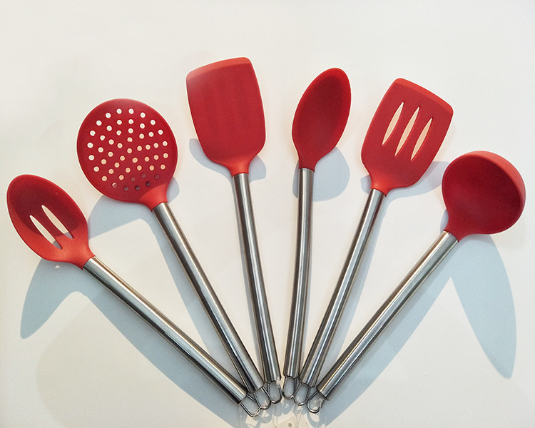 High quality FDA approval Silicone and Stainless Steel Kit of Serving Tong Spoon Spatula ladle tools