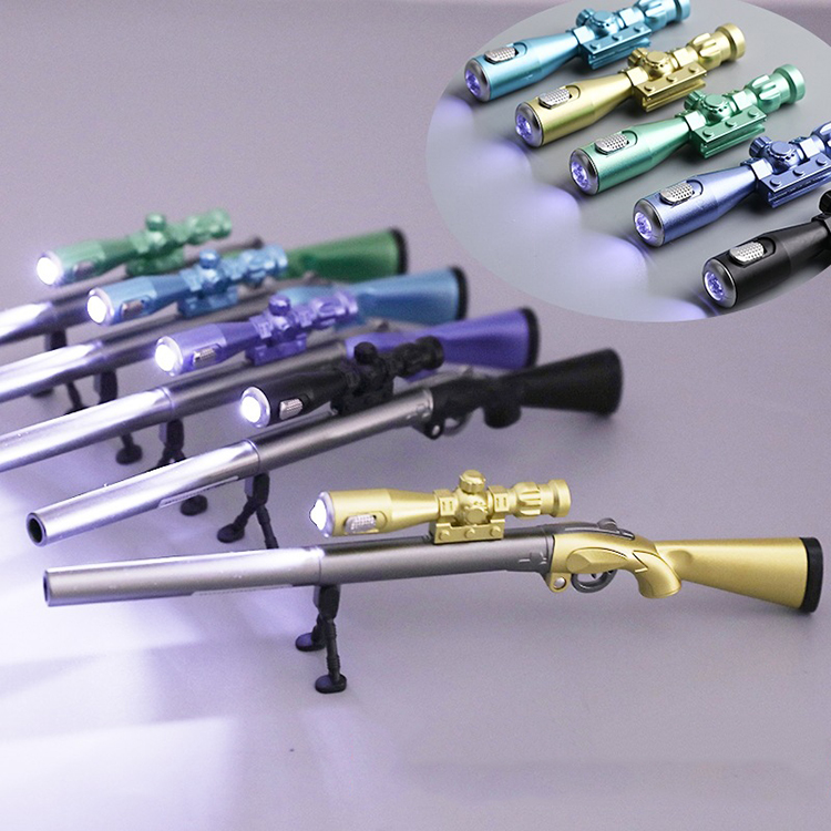 Gel-Ink Toy Gun Shape Writing Pens for Stationery 0.38mm Black Ink 240M Writing Length