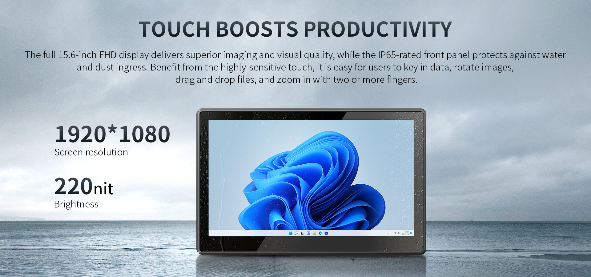 ONERugged P15J 15.6 inch Industrial Waterproof Touch Panel PC for Custom Applications