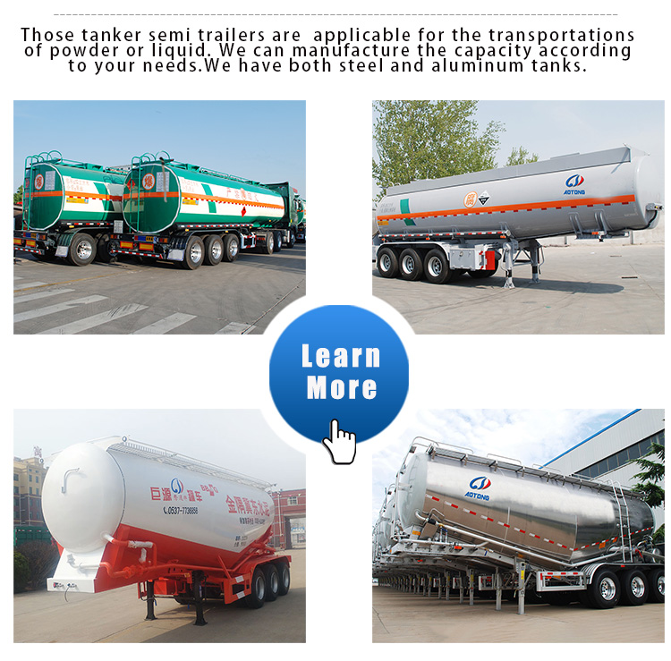 Truck Trailer 20-70cbm Volume 3 Axles 50tons Cement Truck Bulk Cement Tank Semi Trailer