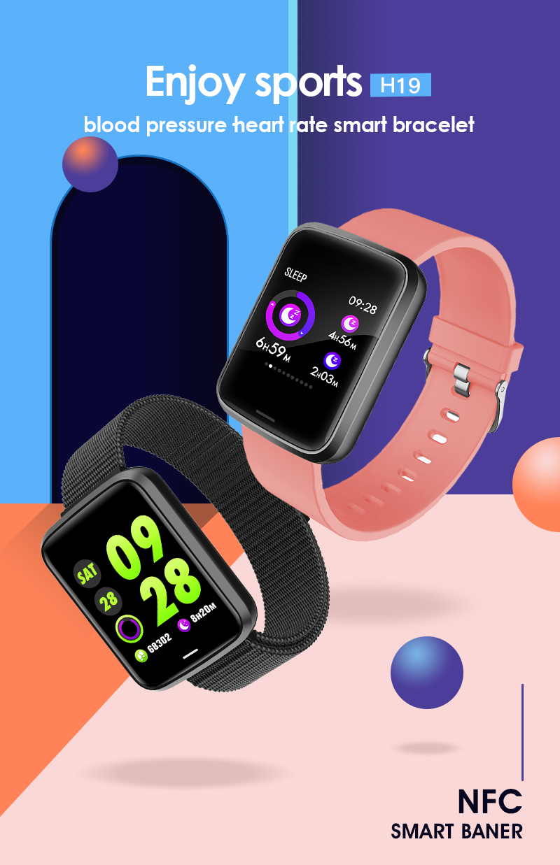 Odm Oem Smart Watch HL19 Android Health Fitness Sport BT5.0 Nfc Ic Id RFID 13.56MHz Strap