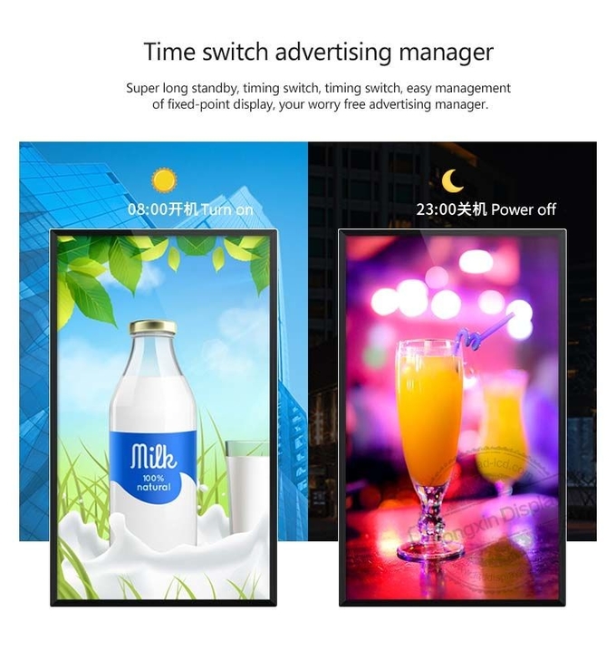 50 Inch LED Monitors Roof Hanging HD Wall Mount Screen Android OS LCD Display