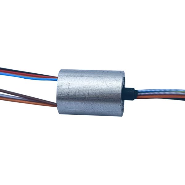 Side view of 8.5mm micro electric slip ring showing wiring