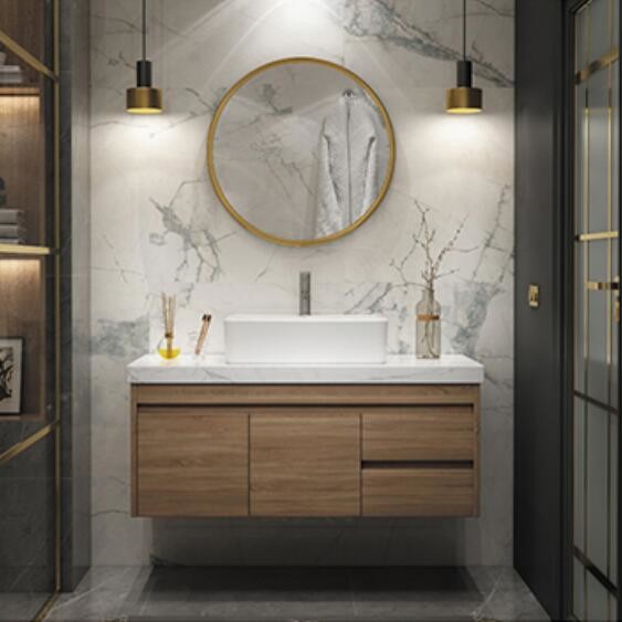 Wall Monted 800MM Contemporary Bathroom Cabinets Single Sink Bathroom Vanity