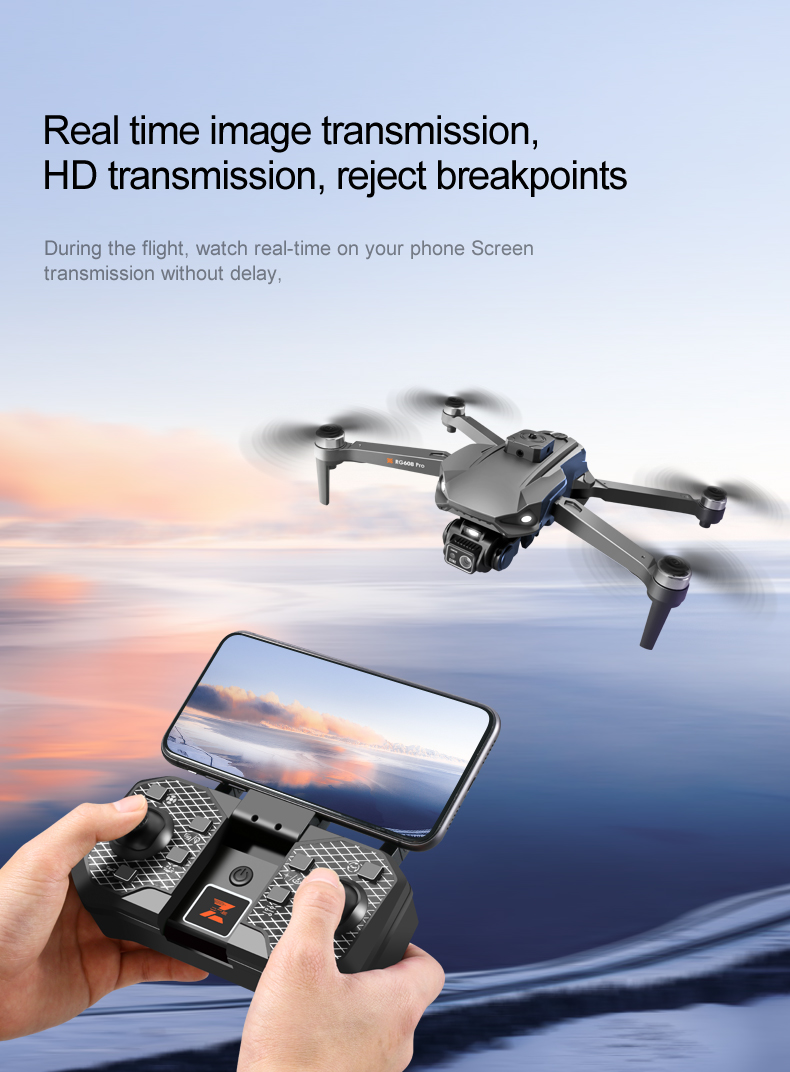 5KM Image Transmission Rg608 Pro Lift Obstacle Avoidance 8k Dual Camera Night Flash Shooting Brushless Motor 2.4g Wifi Fpv Quadcopter
