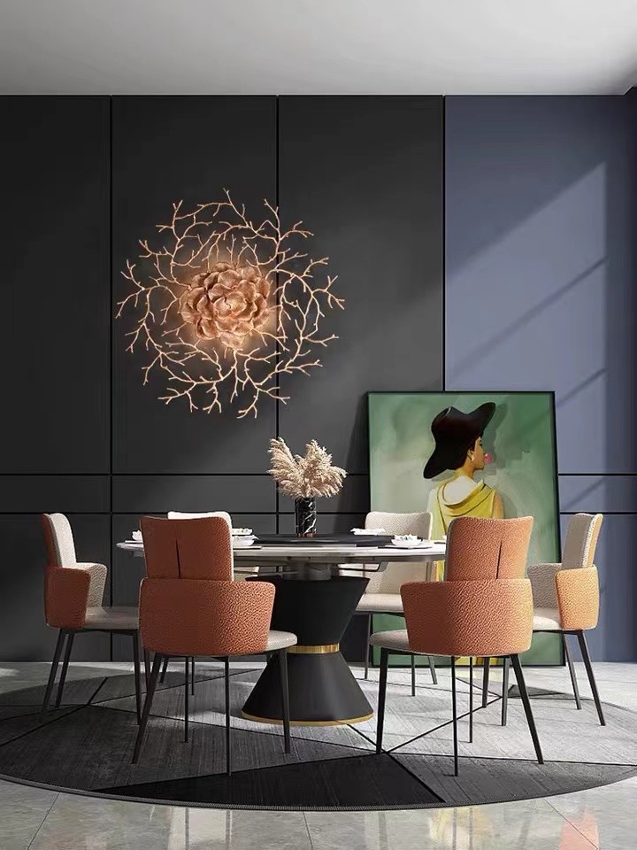 Copper High Quality Living Room Flower Plant Decorative Wall Lights