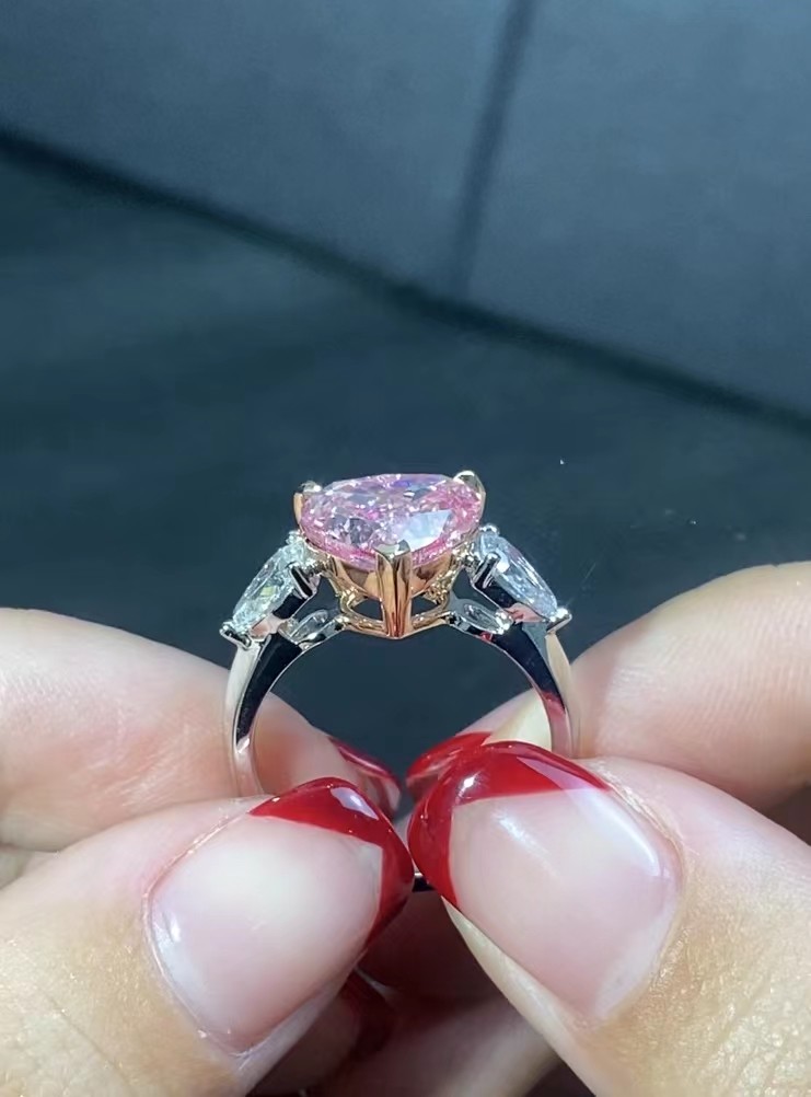 Jewelry Design Lab Diamond Jewelry Pink Pear Engagement Ring Wedding Ring Custom-made