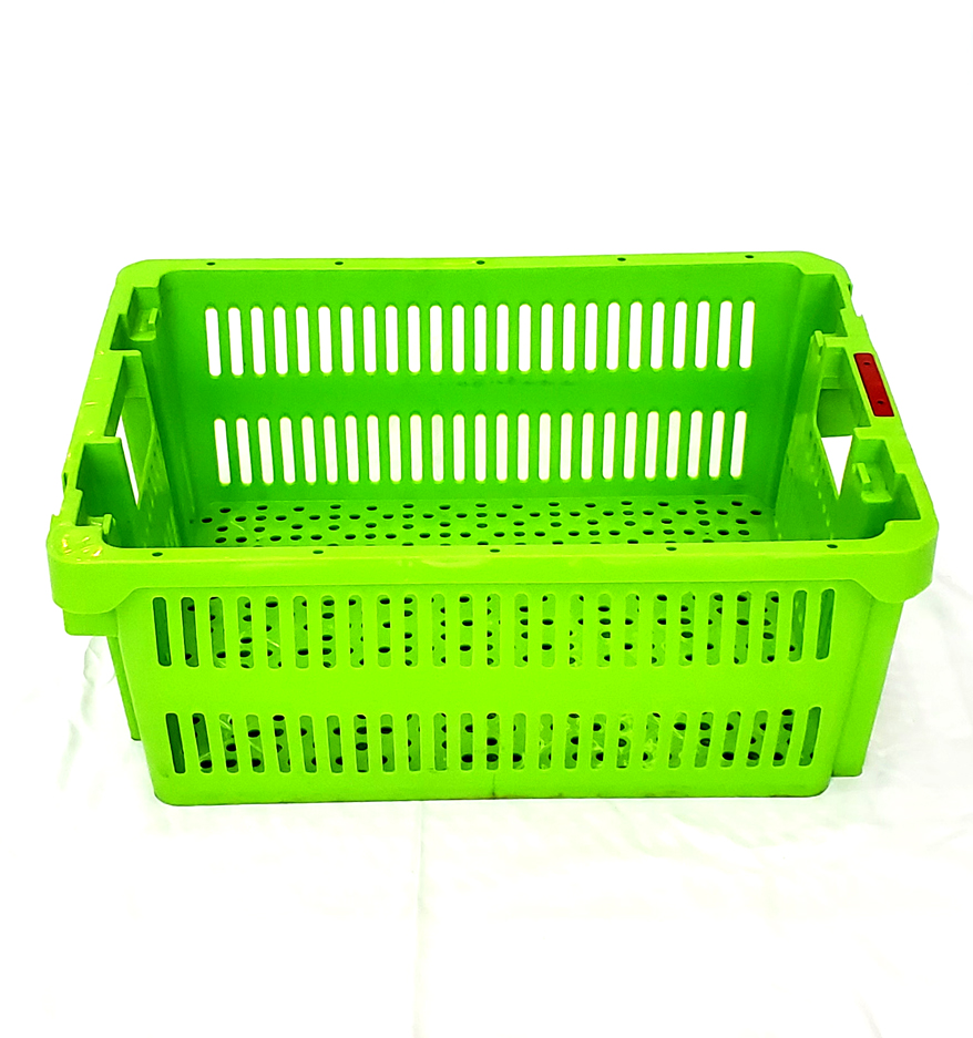 Green Plastic Crate For Reusable Egg Transport Storage Solutions Industrial Collapsible