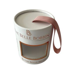  Roll Edged Paper Cans Packaging Custom PET Window With Ribbon Manufactures