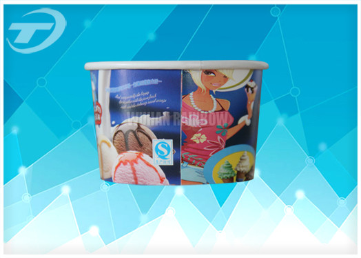 Ice Cream Disposable Paper Cups In Various Size , Customized Logo Printing