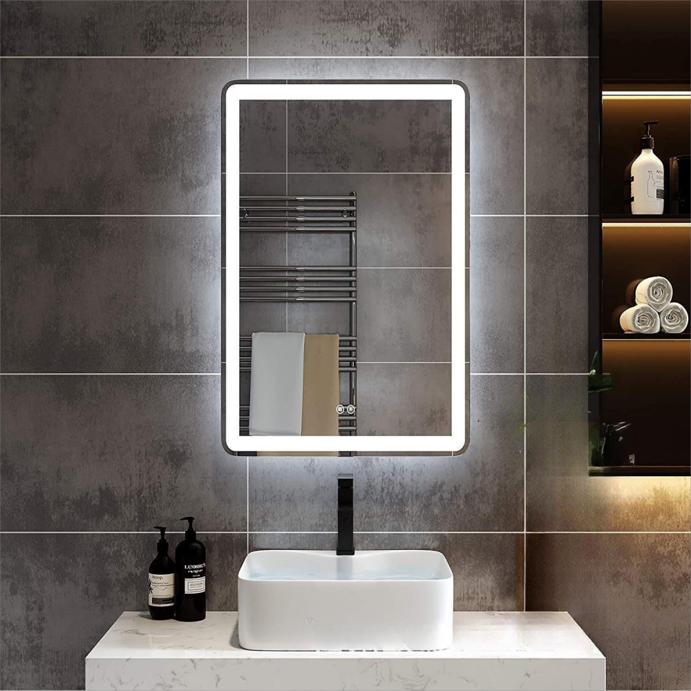 Glass Mirror LED Light Bathroom Mirror for Luxury Salon Bedroom Living Room Home Decor