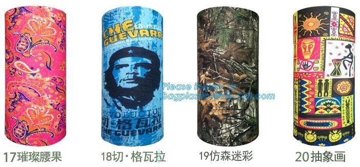 custom made digital sublimation polyester colorfast printed bandana,custom headwear printed seamless neck tube polyester