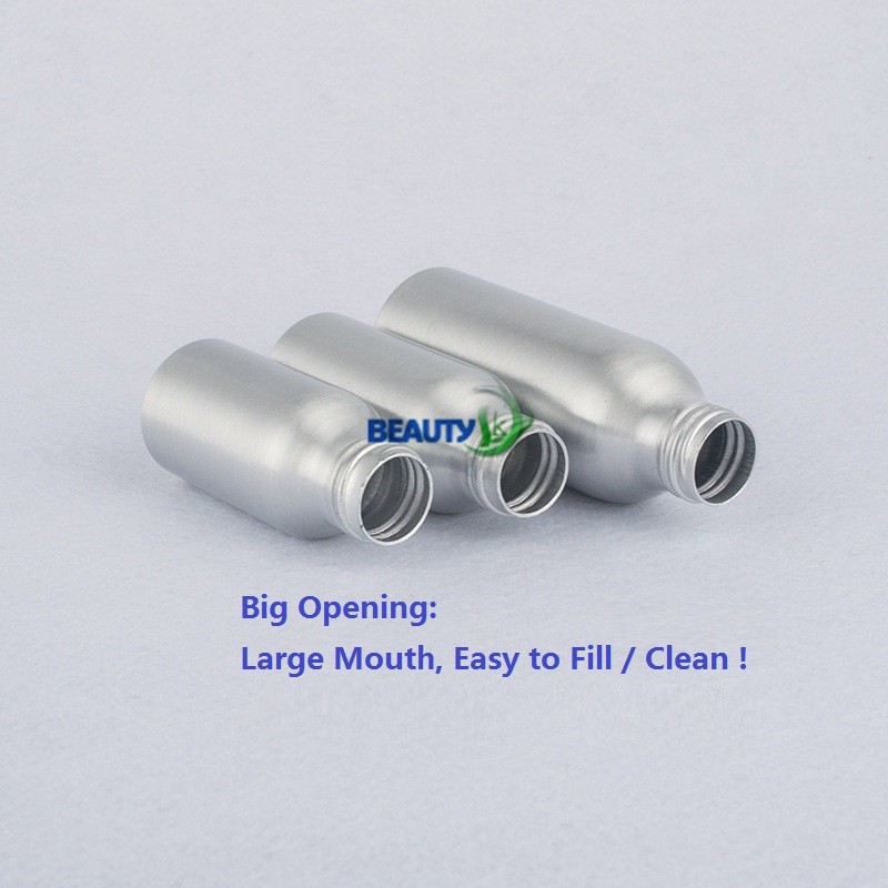 Empty metal cosmetic Packaging refillable aluminum hair salon spray bottles with pumps