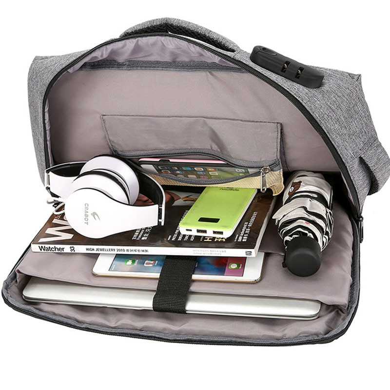 New Design Large Capacity Mens Business Laptop Antirrobo Anti Theft Backpack Bag