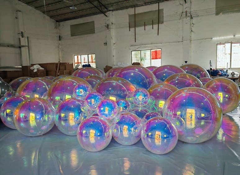 Double Layer PVC Giant Mirror Ball Inflatable Sphere Balloons Mirror Balls For Sale
