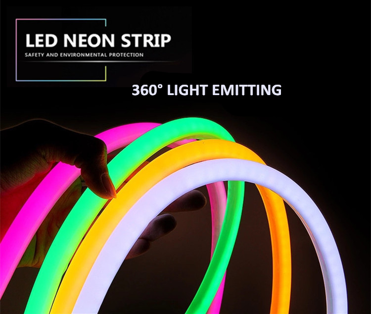 220V 110V RGB Round LED Neon Rope Tube Light 14MM 16MM 18MM 20MM 22MM 360 Degree LED Neon Flex